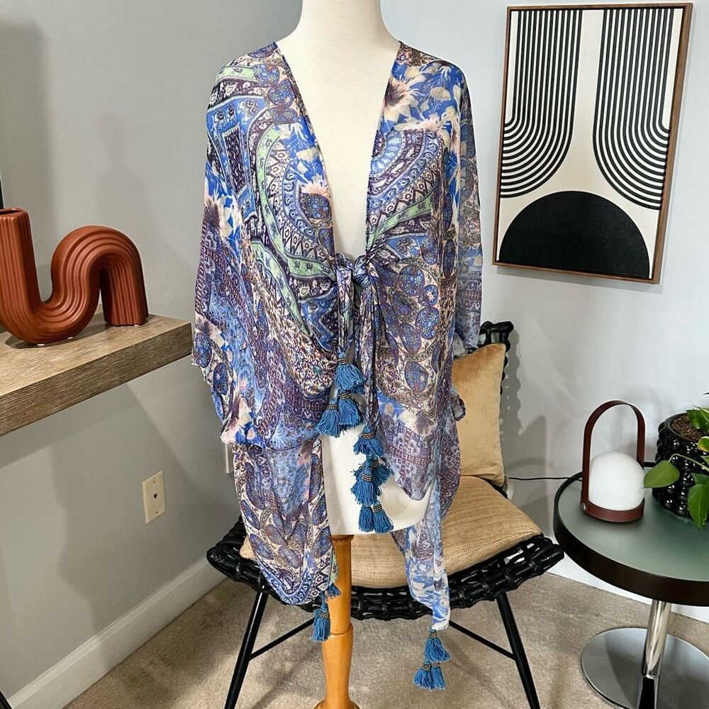 Elizabeth Gillett Print Tassel Top